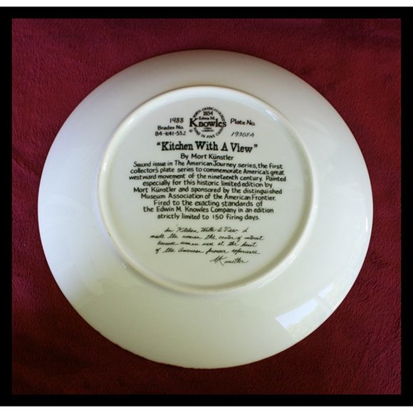 limited edition collectors plate Kitchen With A View by Mort Kunstler - 1988 - Picture 2 of 2